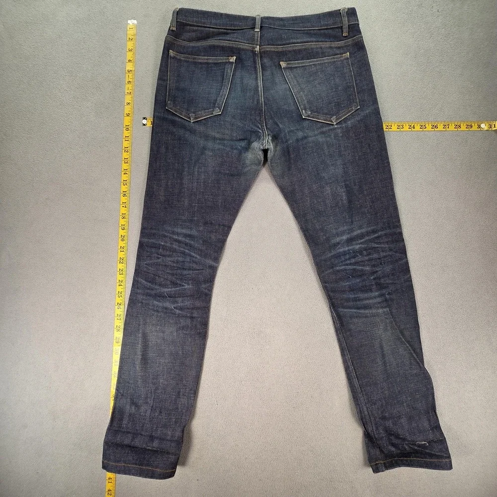 A.P.C. Jeans Mens Blue Dark‎ Wash Slim Whiskers Honeycomb Fits 31x29